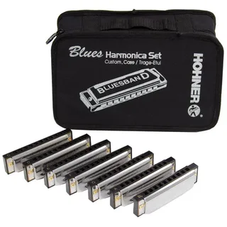 Hohner Mundharmonika, Blues Harp, C/D/E/F/G/A/Bb, 7er-Set