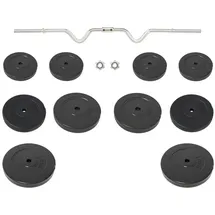 vidaXL Curlstange mit Hantelscheiben 90 kg schwarz