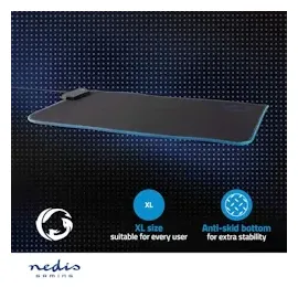 Nedis Gaming-Mauspad | Gummi/Mikrofaser | Schwarz