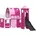 Kinderloftbett Schwarz und Pink 90