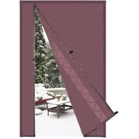 Risareyi Magnet Wärmeschutzvorhang Tür Seitliche Öffnung 125x215cm, Braun Türvorhang Thermo Kälteschutz Winter Wasserdicht Winddicht Staubdicht Kälteschutzvorhang für Haustür Balkontür Klimaanlage