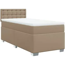 vidaXL Boxspringbett Matratze Cappuccino-Braun 100x200cm Kunstleder