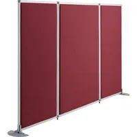 SOENNECKEN Stellwand stoffbespannt/Acrylglas 1210mm dunkelrot