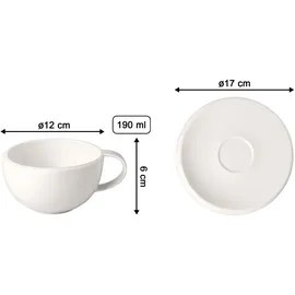 Villeroy & Boch NewMoon Kaffeetasse 0,19 l Weiß 6 St.