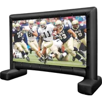 Costway Aufblasbare Beamer Leinwand, 147 Zoll, Projektor Leinwand mit Gebläse und Erdspieße, 16:9, HD, 4K, doppelseitige Projektionsleinwand für...