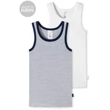 SCHIESSER Unterhemd 2er-Pack (173114-923) weiß/navy