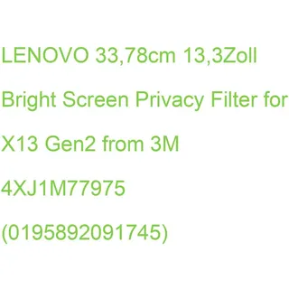 Lenovo 4XJ1M77975 Blickschutzfilter Rahmenloser Blickschutzfilter