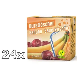 Durstlöscher Banane Sauerkirsche Erfrischungsgetränk 24x500ml