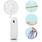 Amxcnoy Tragbarer Nackenventilator, Mini-usb-nackenventilator Mit 360°-drehung, 1200-mah-akku, Leiser Betrieb, 3 Geschwindigkeitsstufen, Faltbar, Ideal Für Büro, Tisch Und Camping – Weiß