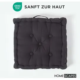 Homescapes Bodenkissen 50 x 50 cm Schwarz