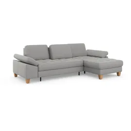 sit&more Ecksofa SIT & MORE "Westham L-Form", silber, B:275cm H:88cm T:172cm, 90% Polyester 10% Polyamid, Sofas, Ecksofa, mit Recamiere, mit oder ohne Bettfunktion, Bettkasten, Füße Eiche