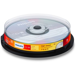 Philips CD-Rohling 10 Philips Rohlinge CD-R 80Min 700MB 52x Spindel