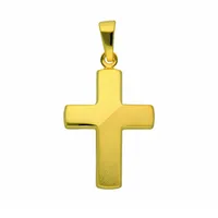 Kreuzkette ADELIA ́S "Halskette - Kreuzkette mit Kreuz Anhänger aus 585 Gold", gold, Halsketten, Damen, Gelbgold 585 Gold, Gelbgold 585, Gold, Kreuzkette, Schmuckset mit bis 45 cm stufenlos verstellbarer 925 Silber Halskette