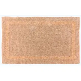 Homescapes Großer Badvorleger apricot, XXL Badematte 70x120 cm, Baumwoll-Badteppich Premium mit Wende-Design