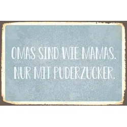queence Metallbild »Puderzucker«, Sprüche, (1 St.) queence Farbe Bild(er): blau