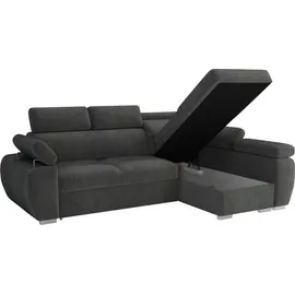 Mirjan24 Eckcouch Cord 2-Sitzer Grau