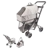Duvo+ Duvoplus Haustier-Buggy Deluxe 79x46x99 cm Grau