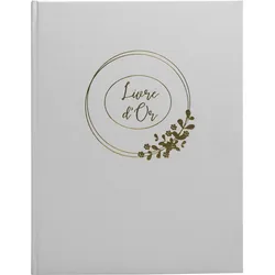Exacompta 47632E Gästebuch, 100 Seiten, Goldschnitt, Ringflower - Weiß