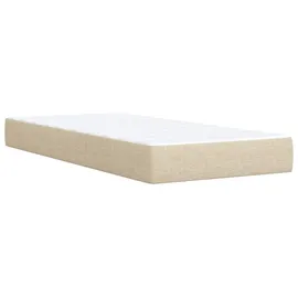 vidaXL LED-Speicherbett mit Matratze Creme 90 x 200 cm Stoff