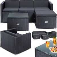 Kesser Polyrattan Lounge Aruba 7-tlg. Anthrazit