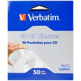 Verbatim CD Umschläge, 50 Stück, CD Hüllen, Hüllen für CD Rohlinge, Schutz vor Staub & Schmutz, CD Schutzhüllen mit Sichtfenster, verschließbare Papierhüllen für CD & DVD & Blu-Ray