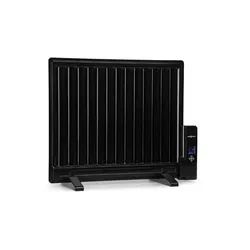 OneConcept Wallander Ölradiator 600W Thermostat Ölheizung ultraflach schwarz Schwarz