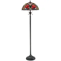 Elstead Lighting Stehlampe Standlampe Tiffany-Glas Metall Bronze H 157,5