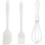 CAWEIN Küchenhelfer zum Kochen, 3-teiliges Set, Silikon-Backpinsel, Schneebesen, Spatel