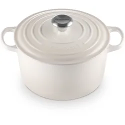 Le Creuset Gusseisen Topf 24 cm hoch meringue / creme