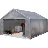 TOOLPORT Lagerzelt 3x6 m Zelthalle Unterstand Zeltgarage PE Plane 350 N wasserdicht in grau -