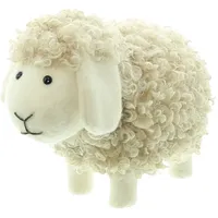 Dekoleidenschaft Dekofigur Schaf Wolli aus Filz & Textil, beige, 26 cm lang, Schäfchen, Osterdeko, Lamm