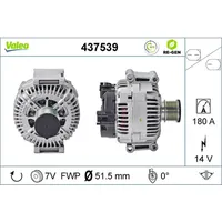 Valeo Lichtmaschine 180 A mit integriertem Regler 437539 für