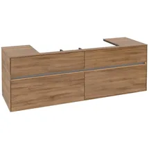 Villeroy & Boch Collaro Waschbeckenunterschrank, mit Beleuchtung, C031B0RH, Farbe: Front/Korpus: Kansas Oak