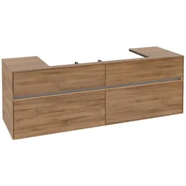 Villeroy & Boch Collaro Waschbeckenunterschrank, mit Beleuchtung, C031B0RH, Farbe: Front/Korpus: Kansas Oak