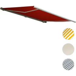 Elektrische Kassettenmarkise T124, Markise Vollkassette 5x3m ~ Acryl bordeaux-rot