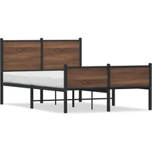 vidaXL Metallbett ohne Matratze Eichen-Optik 140x200 cm