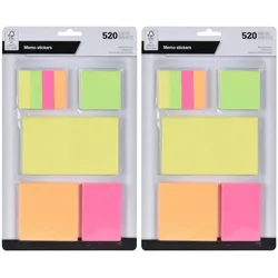 Haftnotiz Klebezettel Haftzettel 1040 Stk. div. Größen Neonfarben Sticky Notes