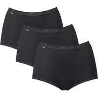 SLOGGI Damen Slips Maxi im Pack - Basic+, Vorteilspack, einfarbig Schwarz 40