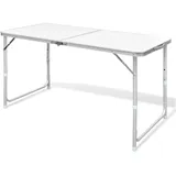vidaXL Campingtisch Klappbar Höhenverstellbar Silber