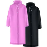 ZWDC 2 Stück Regenponcho Damen Wasserdicht Regenmantel Herren Regenjacke Festival Poncho Regen Herren Regenponcho Bunt Rain Regencape Damen Wasserdicht - Einheitsgröße