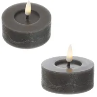 MARELIDA LED Maxi Teelichter Lina 7 cm grau 2