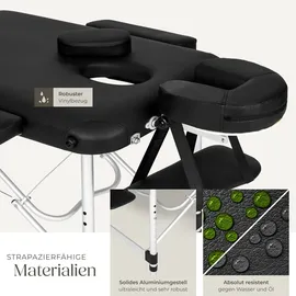 Tectake tectake® 3 Zonen Massageliege Breite 61 cm, Polsterung 5 cm, mit Aluminiumgestell, 210 x 95 x 90 cm