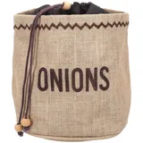 KitchenCraft Natural Elements Zwiebelsack mit Blackout-Futter, hessisch, braun, 2 x 2cm