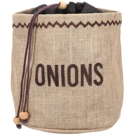 KitchenCraft Natural Elements Zwiebelsack mit Blackout-Futter, hessisch, braun, 2 x 2cm