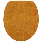 NYVI Badematte WC Deckelbezug mit Gummizug NYVISpa Lasalle Toilettendeckelbezug, Höhe 20 mm, Polyester, Rutschfest, Saugstark, Schnell Trocknend, Fußbodenheizung geeignet orange 38 cm x 48 cm x 20 mm