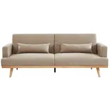 vente-unique Schlafsofa Klappsofa 3-Sitzer, - Stoff - beige