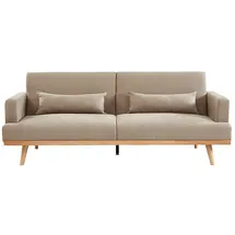 vente-unique Schlafsofa, Klappsofa 3-Sitzer, - Stoff - Beige, - ESME