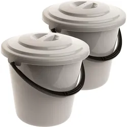 2er Set Putzeimer 10 Liter Wassereimer mit Messskala