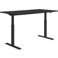 TOPSTAR E-Table elektrisch höhenverstellbarer Schreibtisch schwarz rechteckig, T-Fuß-Gestell schwarz 160,0 x 80,0 cm