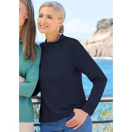 GOLDNER Langarm Viskose-Pullover, Stehbund", in marine | Gr.: 52,
